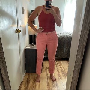 Gap girlfriend khaki pant in pink reef size 10